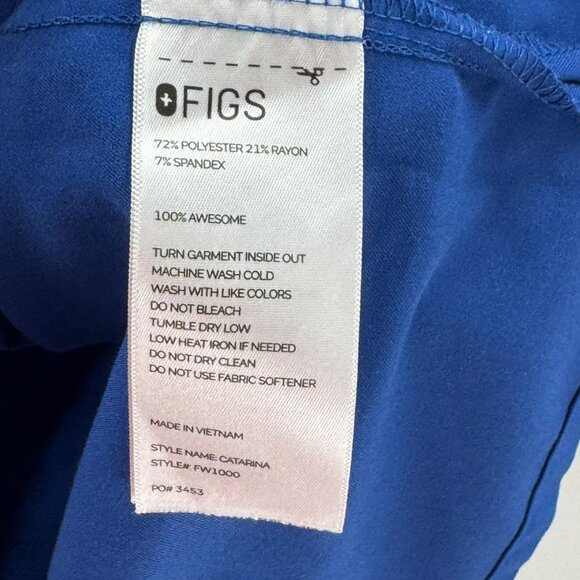 Figs Technical Collection Royal Blue Scrub Top Womens M - Picture 4 of 9